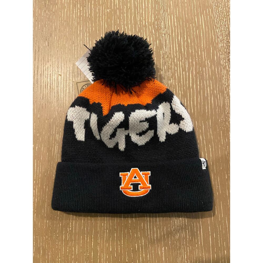 NWT Auburn Tigers Youth Pom Pom Beanie Brand 47